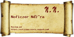 Noficzer Nóra névjegykártya