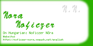 nora noficzer business card