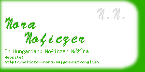 nora noficzer business card